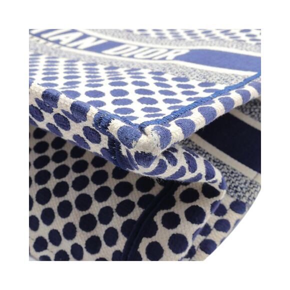 Pre Loved Dior Medium Blue Dot Book Tote - Picture 6 of 8